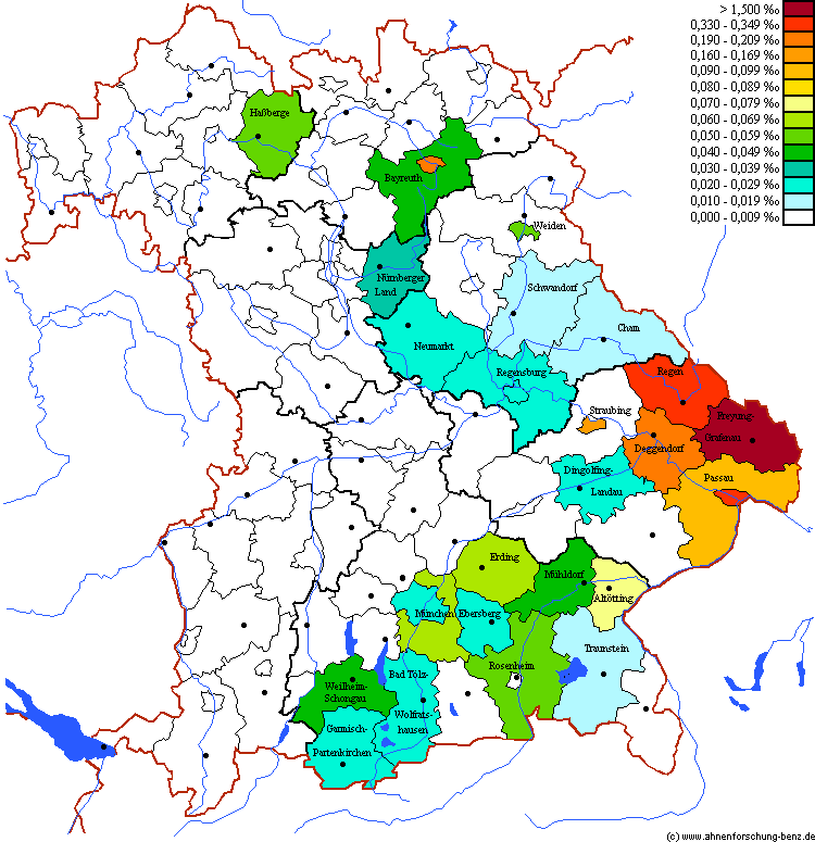 Schwankl-Namensverbreitung in Bayern Schwankl-Namensverbreitung in Bayern