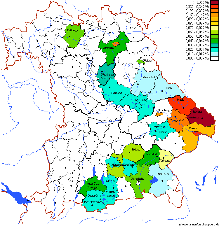 Schwankl-Namensverbreitung in Bayern